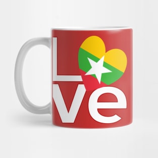 Red White Burma Myanmar LOVE Mug